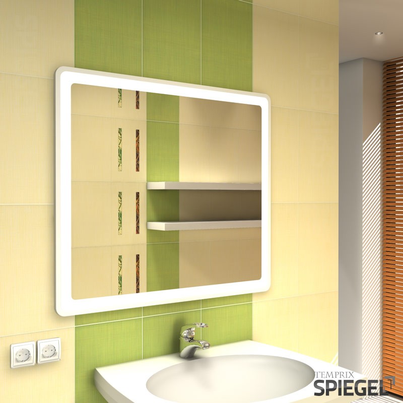 Badezimmerspiegel mit Beleuchtung Prego white II